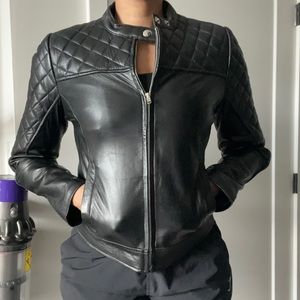 Quilted Leather Black Jacket